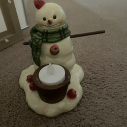 Snowman Candle Holder 