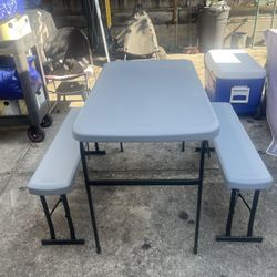 Lifetime 42" Table with Benches (HDPE & Powder Coated
