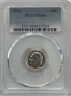 PR66 1956 10C Roosevelt Silver Dime Proof PCGS Blue Label