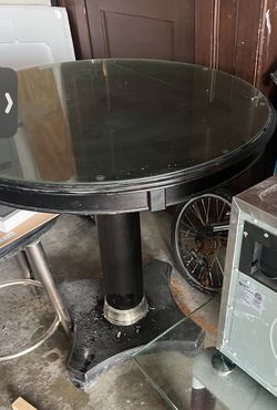 High Dining Table With Four Swivel Chairs. Very Heavy.