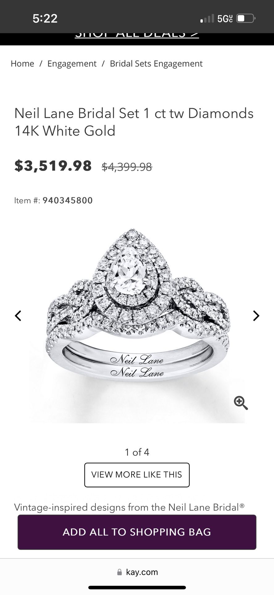 Engagement/wedding Ring Set