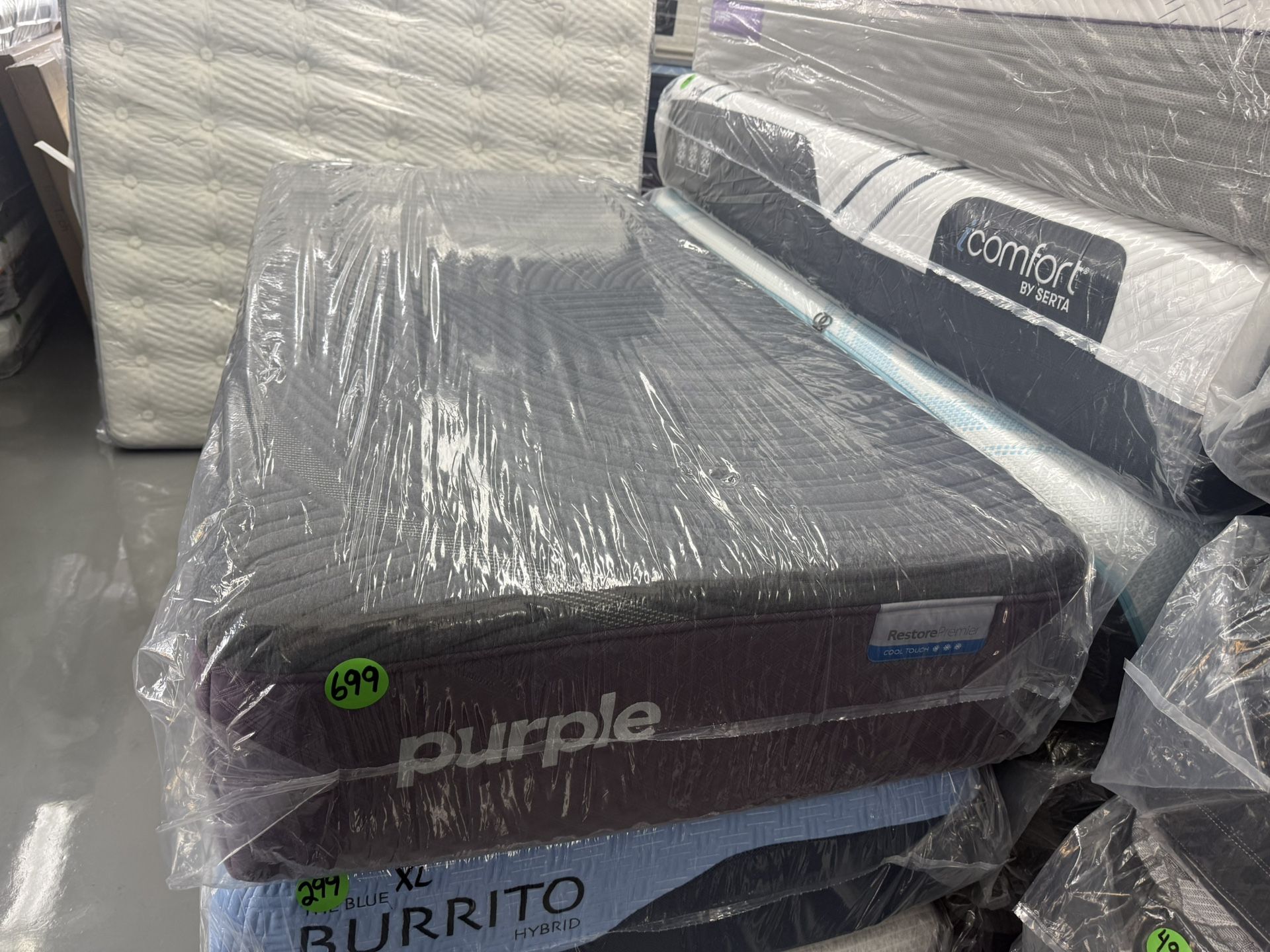 TWIN XL PURPLE RESTORE PREMIER MATTRESS & BOX SPRING BED SET