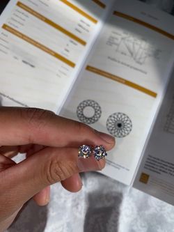 Portuguese cut Diamond Stud Earrings with Certificate