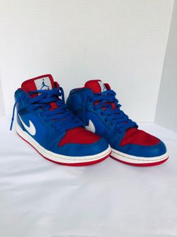Nike Jordan 1 Mid Detroit Pistons Men's Size 8 Shoes Sneakers Basketball Shoes