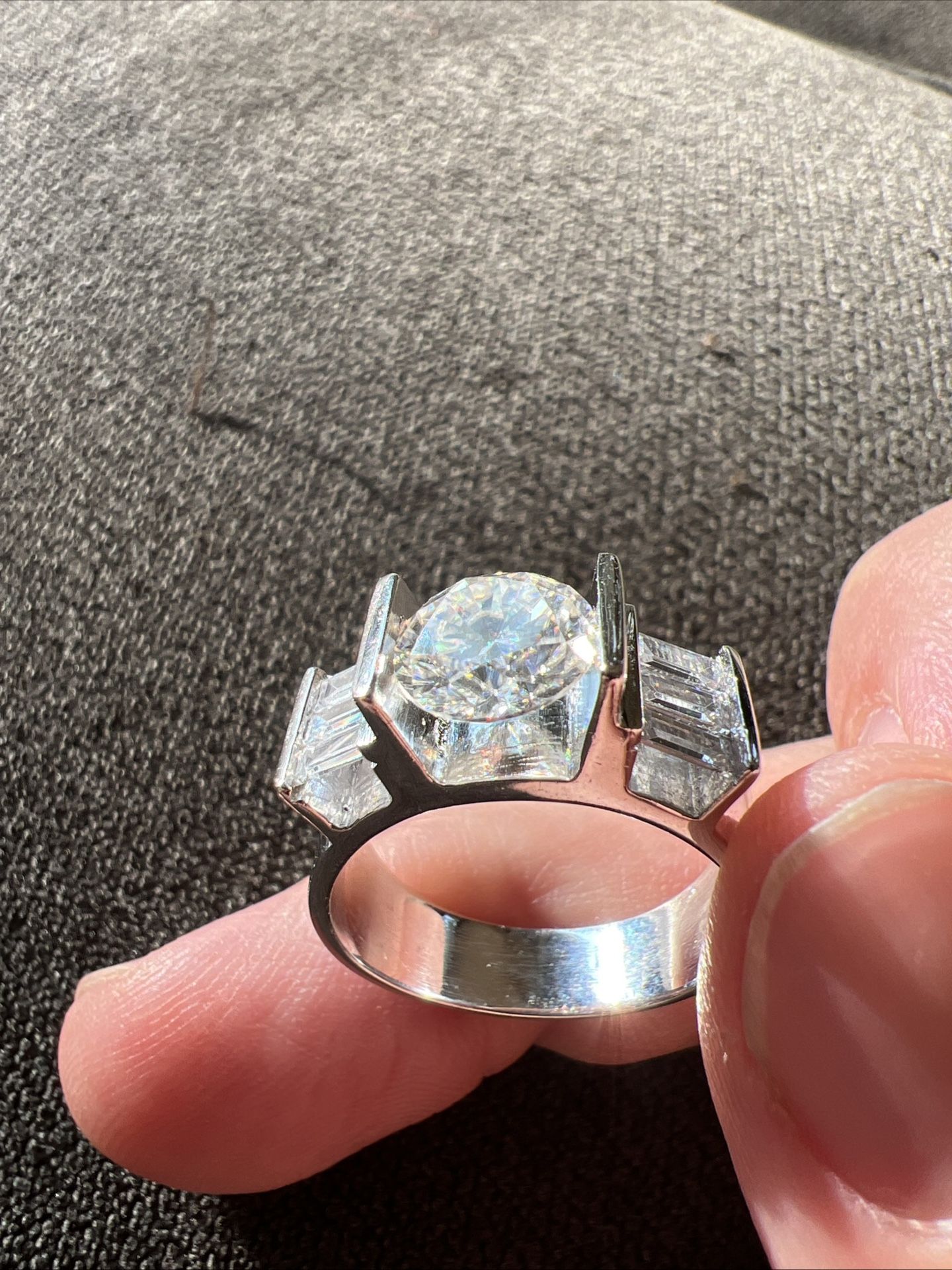 Moissanite Ring With Baguettes 🔥🔥 (PASSES TESTERS!!!)