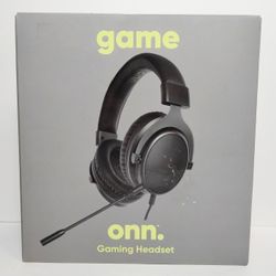 Onn Gaming Headset Wired Over Ear Earphones Black for Computer PC and Mac 7'2"