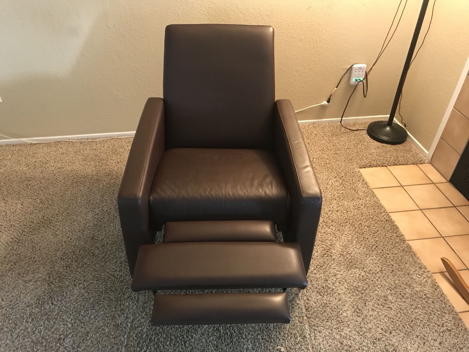 DWR Flight Recliner Chocolate w/ stainless base