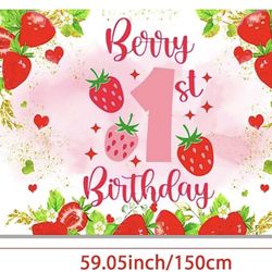 Berry 1st Birthday Backdrop 