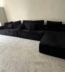 Extra large L shape boneless couch