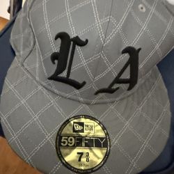 LA Supreme Leather Hat New Era 7 3/8 Authentic Brand New 