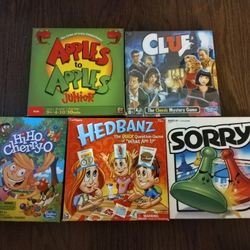 Lot Of 5 Boardgames Sorry,Apples