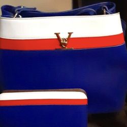 Red, White & Royal Blue Purse N Wallet.SERIOUS INQUIRIES ONLY