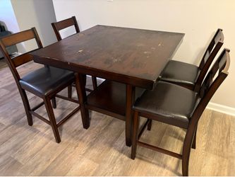 Brown Dining Room Table w/ 4 Chairs
