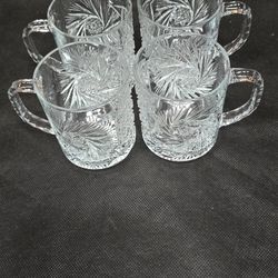 Set Of 4 Brilliant Cut Mugs