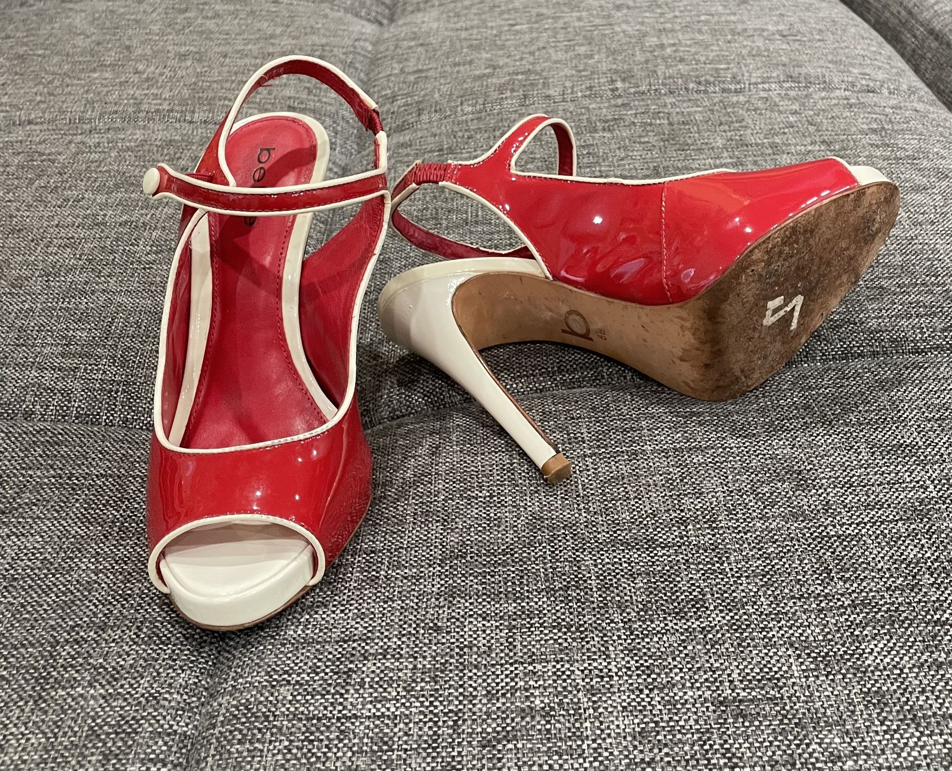 Bebe red and white High Heels shoes 