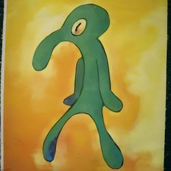 Fancy Squidward Painting Poster Art