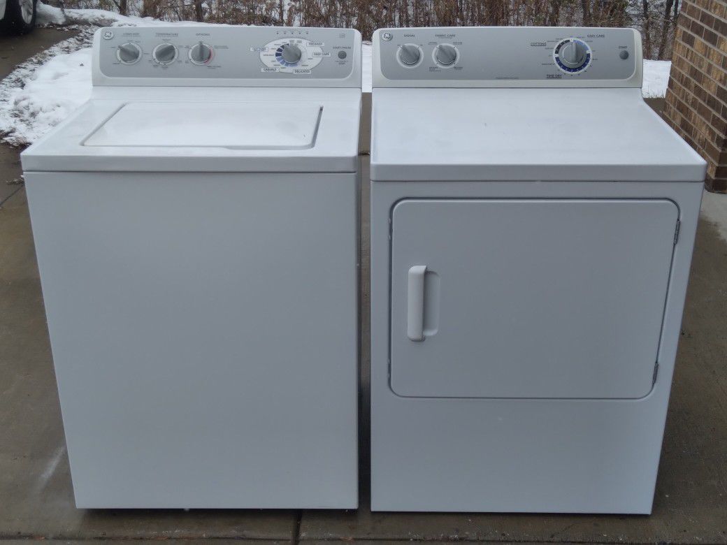 GE High Efficiency Colossal Capacity Washer & Electric Dryer Set