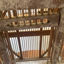 Vintage White Wooden Decorative Bird Cage