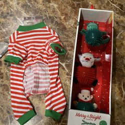 New Sweet Dog / Critter Outfit & 3pc Toy Set.  Price is for all you see 