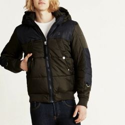 G-STAR RAW Whistler Denim Hooded Bomber Jacket XXL Asfalt