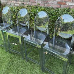 Four Transparent Bar Stools