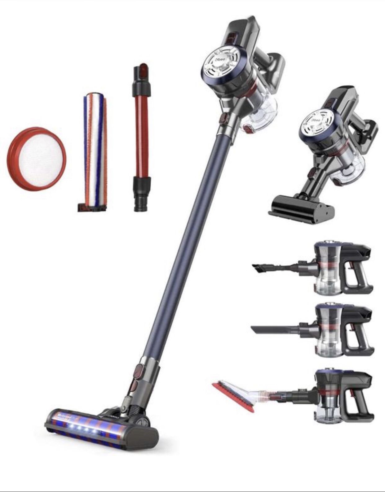 Brand new Cordless Stick Vacuum Cleaner 250W Powerful Suction Bagless Lightweight Rechargeable 5 in 1 Handheld Car Vacuum for Carpet Hard Floor, Nav