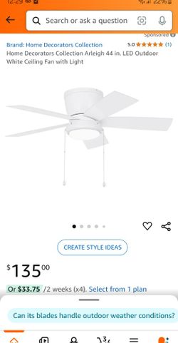 44 Inch Indoor/Outdoor Ceiling Fan