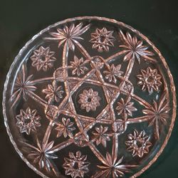 Vintage Anchor Hocking Star Of David Serving Platter 