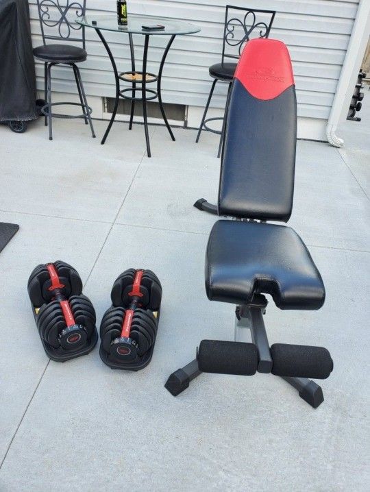 Bowflex Weight Bench with SelectTech Adjustable Dumbbells 