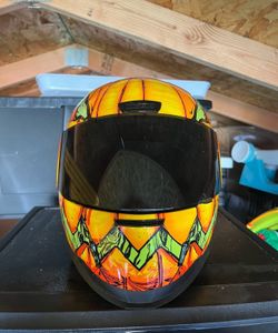 Integral Motorcycle Helmet Icon AIRFORM TRICK OR STREET Orange