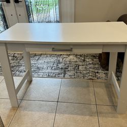 White Desk with Drawer 