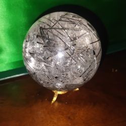 Black Hair Crystal Quartz Sphere