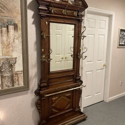 Victorian mirror Back Hall Tree Early 20th Century 