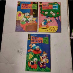 Walt Disney's Comics and Stories Lot of (3) Gold Key & Whitman Vintage