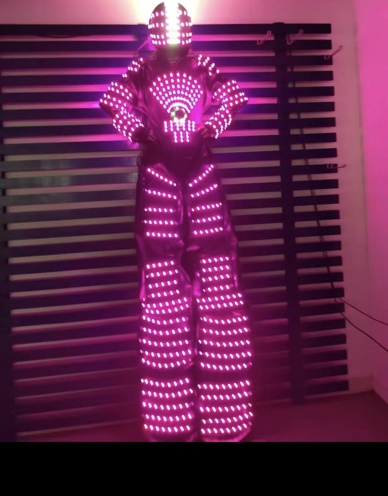LED Robot Stilt 7 Colors Glowing Clothes Suit DJ Bar Party Show Cosplay Costume