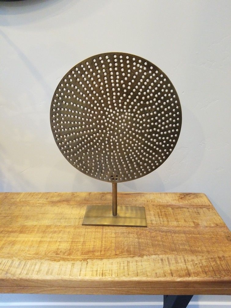 Crate And Barrel Brass Circle On Stand