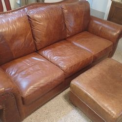 Genuine leather Couch with Ottoman in Citrus County