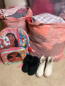 Little girls clothes 5/6T, shoes and backpack