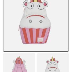 Universal Studios Despicable Me Fluffy Unicorn Cupcake Mini Backpack New w Tag