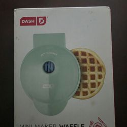 DASH Mini Waffle Maker DMW001AQ 4" Nonstick 350W Aqua