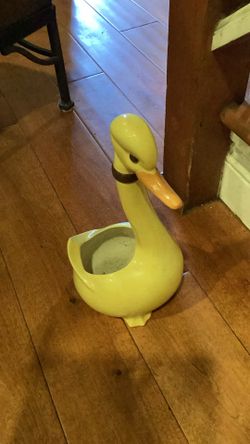 Vintage Porcelain Duck Planter Rare To Find 