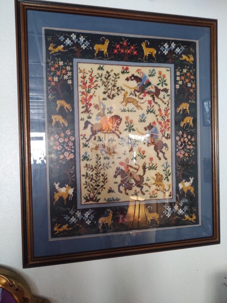 Large embroidery wall art