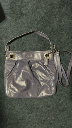 Shimmery violet leather coach purse