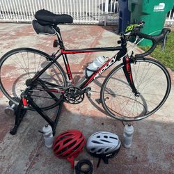 Ridley 41cm Icarus SLS Road Bike w/ Sportneer Bike Trainer.