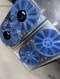 2 X 10" Slim Universal Radiator Fans Push Pull Cooling Fans + Mounting Tabs
