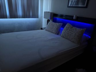 Platform Bed Frame with LED Headboard