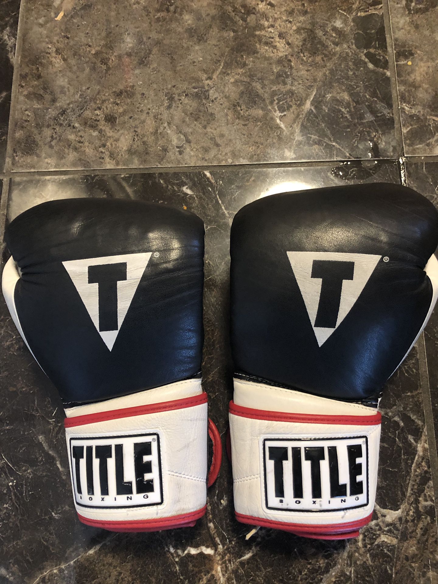 Title gel 16oz boxing gloves leather