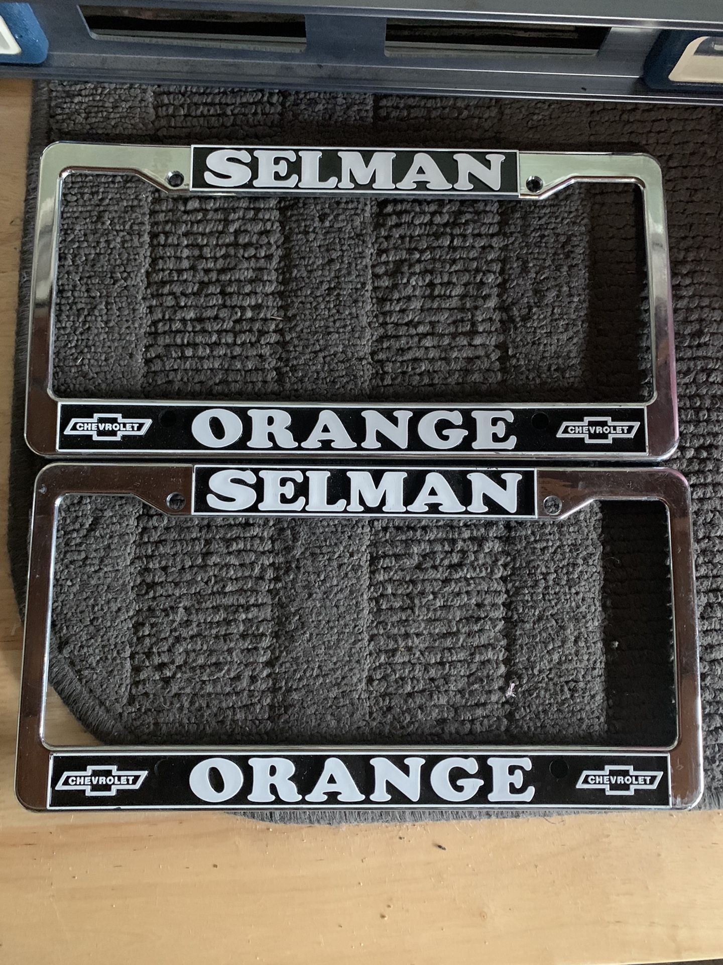 Selman Chevrolet Orange License Plate Frame