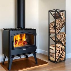 Indoor Firewood Rack - Adjustable Storage Holder for Fireplace & Outdoor Fire Pits 