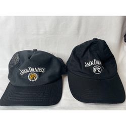 Lot of 2 Visors 1920 New Era & Jack Daniels Dupont Black Adjustable Hats